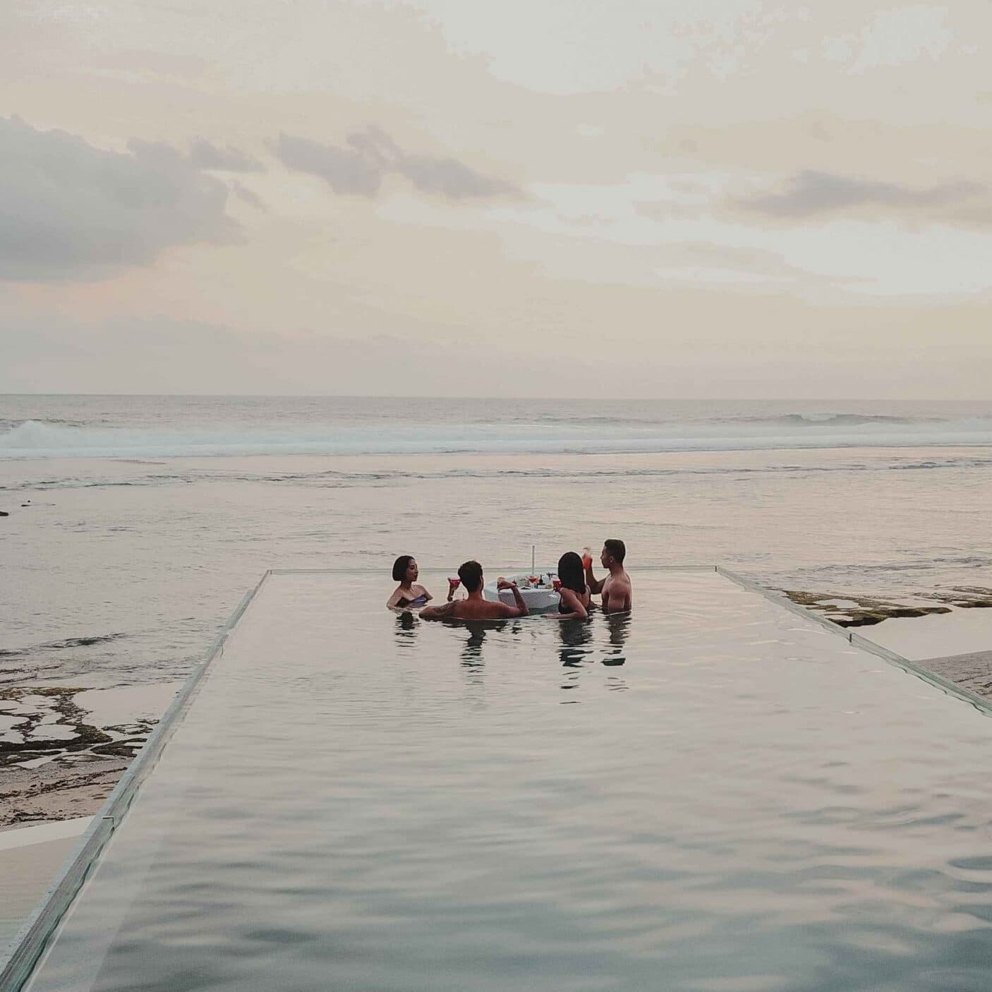 Experience The Beauty of Melasti Beach from Tropical Temptation Beach Club’s Glass Infinity Pool