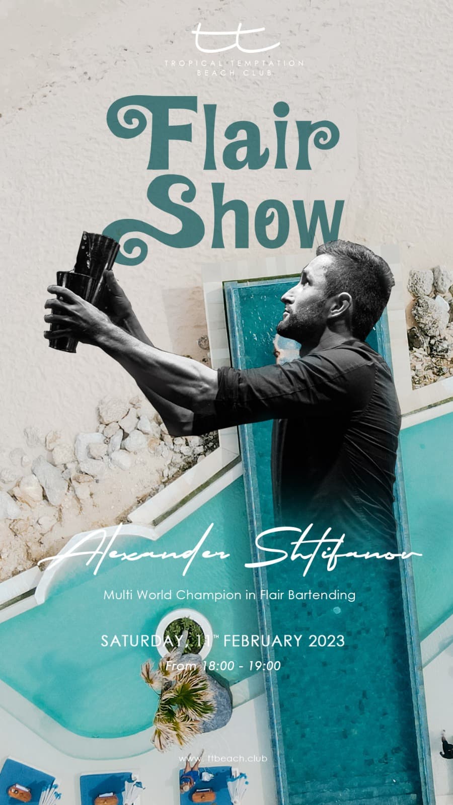 Alexander Shtifanov Takes the Stage: A World Champion Flair Bartender Wows at Tropical Temptation Beach Club