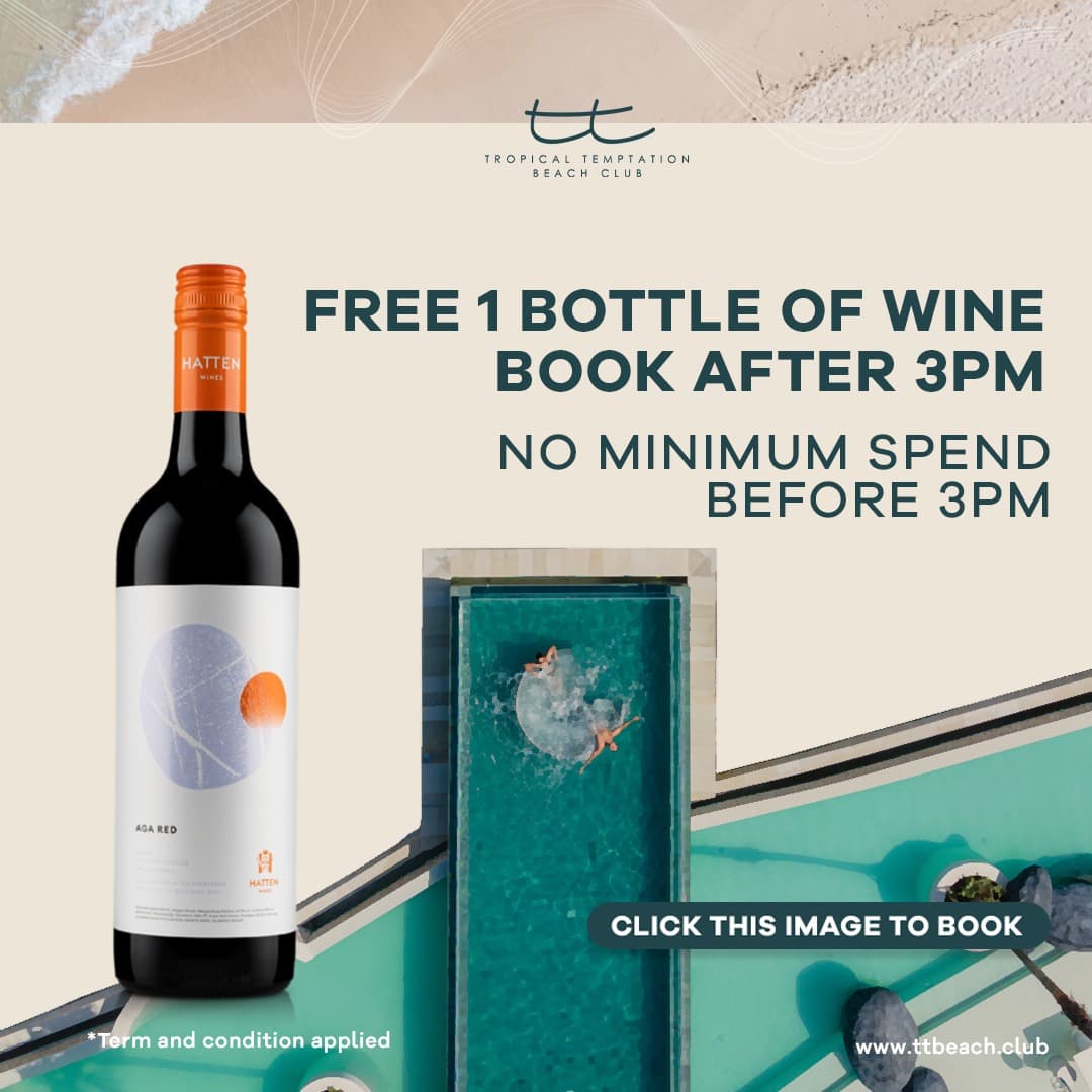 Best Ways to Enjoy Tropical Temptation Beach Club: Free Wine and No Minimum Spend Before 3 PM