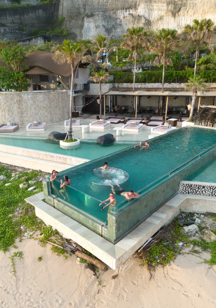 bali's best beach club during rainy days