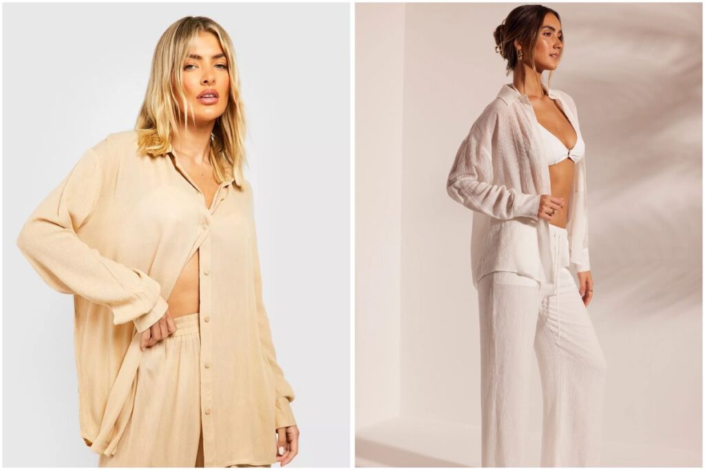 Crinkle Oversized Beach Shirt